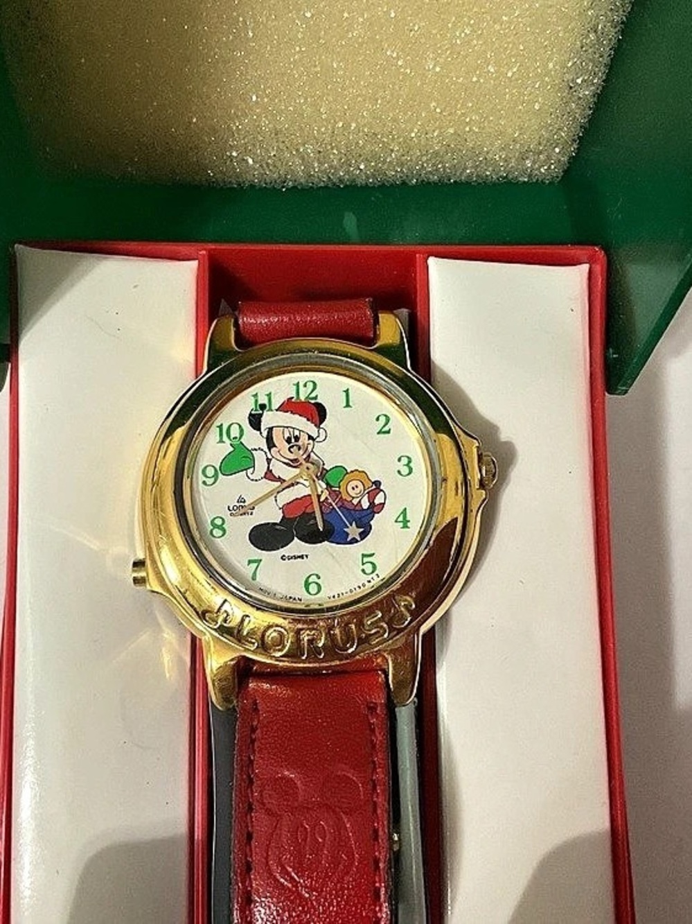 Lorus The Melody Mickey Christmas Watch Red & Gold Watch